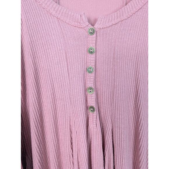 Free People We The Free Pink Winter Sun Ribbed Tunic - Picture 6 of 10